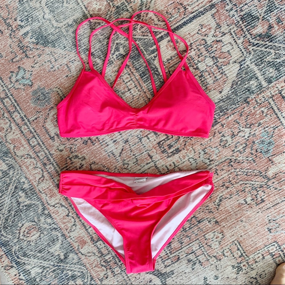 Antigua Hot Pink Two Piece Bikini Set | Women's Size Large